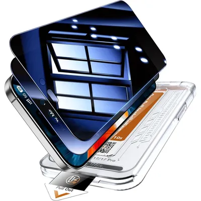 Produktbild von Displayschutzfolie für iPhone 17 Pro/17, Sichtschutz, Panzerglas, 2 Stück, Schwarz