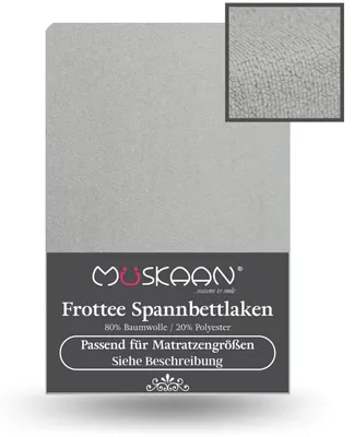 Produktbild von Frottee Spannbettlaken 140x200 cm - 160x200 cm Spannbetttuch Laken silber