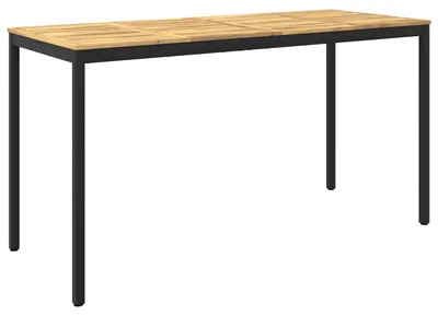 Image de Table de jardin NAARDEN, blanche et noire, dimensions : 196 x 80,5 x 105 cm