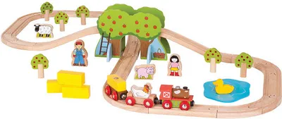 Image de BigJigs Farm Train - Jouet éducatif de haute qualité pour les enfants