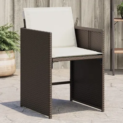 Produktbild von Möbel Gartenstühle mit Kissen 4 Stk. Braun Poly Rattan - Gartensessel 4007458