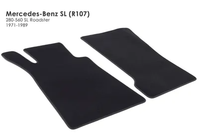 Produktbild von Fußmatten Mercedes SL R107 1971-1985 Original Qualität Velours Automatten - 2.teilig - schwarz