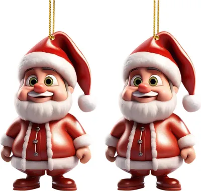 Produktbild von Weihnachtsmann-Dekoration, 2D-Acryl-Hängeornament, Cartoon-Weihnachtsmann, Weihnachtsbaum-Dekoration für Kaminsims, Wand, Fensterdekoration