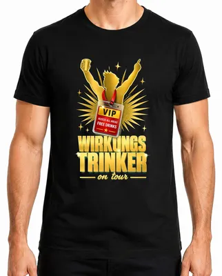 Obrázek produktu pro Tričko "Wirkungstrinker" pro oslavu svatby, pánské, černé, velikost S. (Alternativně: Tričko "Wirkungstrinker" pro oslavu svatby, pánské, černé, velikost S, vhodné na párty.)
