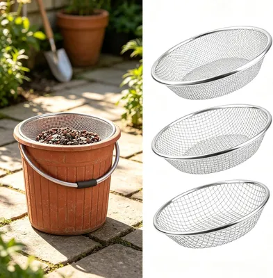 Productafbeelding van Set van 3 bodem-, zand- en compostzeef, 30 cm, voor aarde, stenen en