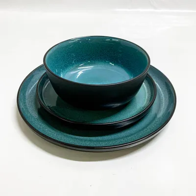 Produktbild von Steingut Geschirrset 6 Pers. Ibiza 18-tlg Hochwertiges Mediterranes Geschirr Set - Schüssel- und Teller Set - Tafelservice 6 Personen Geschirrsets