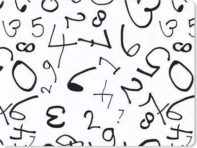 Produktbild von MuchoWow® Mauspad Mousepad Zahlen - Figuren - Muster - Schwarz und weiß 23x19 cm - Mousepads - Maus Mat - Pad - Mausunterlage - Schreibtischunterlage - Mauspad