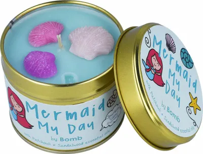 Image de Bomb Cosmetics Bougie parfumée Scent Stories en boîte Mermaid my Day, Bougie en boîte, Bleu clair, PMERDAY04