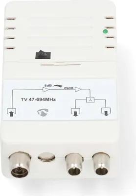 Image de Amplificateur CATV | Gain : 25 dB | 47 - 694 MHz | Nombre de sorties : 2 | Contrôle du gain | Blanc