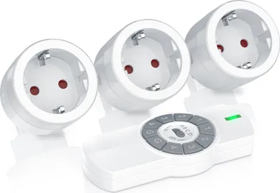 Produktbild von BEARWARE zestaw gniazd sterowanych radiowo do użytku wewnętrznego 3x gniazda sterowane radiowo + pilot / maks. 25m