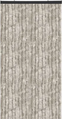 Produktbild von Flauschvorhang 120x300cm Hellgrau (Sondergröße) – Insektenschutz Türvorhang für hohe Türen, Wohnmobil, Terrasse, Chenille, geräuschlos, kürzbar