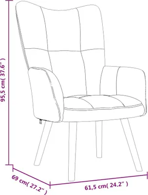Imagen del producto de Sillón de relax con reposapiés, color gris claro, tapizado en terciopelo (vidaXL)