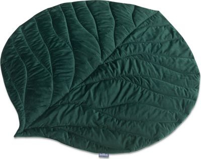Bellochi Spielmatte für Baby und Kinder - Dunkelgrün - 138x120 cm - Universal Spielteppich zum Krabbelnlernen - für Innen- und Außenbereich - Weiches Veloursstoff - Blattform