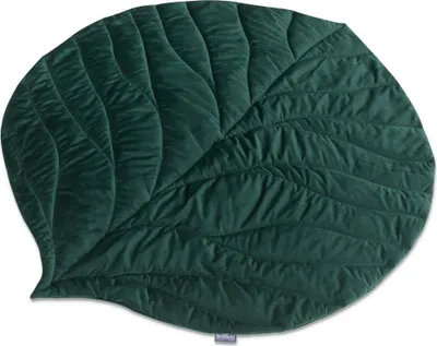 Produktbild von Bellochi Spielmatte für Baby und Kinder - Dunkelgrün - 138x120 cm - Universal Spielteppich zum Krabbelnlernen - für Innen- und Außenbereich - Weiches Veloursstoff - Blattform