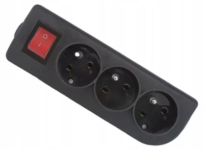 Produktbild von Elgotech 3-fach Verlängerungskabel mit Schalter, schwarz