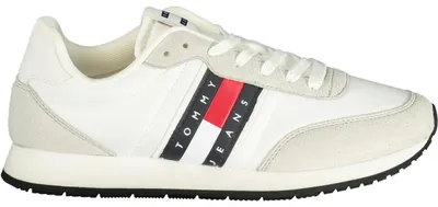 Produktbild von Moderner weißer Herrensportschuh mit Kontrastdetails und Komfortfußbett