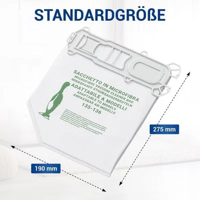 Image de Lot de 18 sacs de rechange pour aspirateur avec filtre en polaire