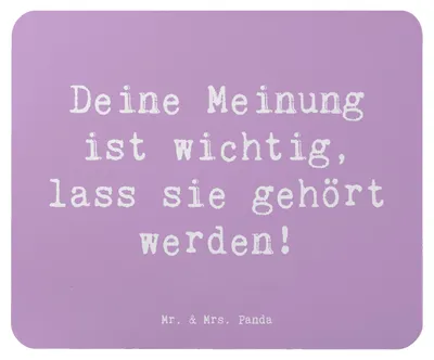 Produktbild von Mr. & Mrs. Panda Mousepad Spruch Mutig zu seinen Meinungen stehen - Lavendeltraum - Geschenk, Vertrauem, Mauspad, inspirierender, authentisch sein, pc, laptop, Kraft