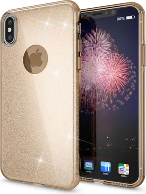 Immagine prodotto di NALIA Custodia Glitter per iPhone X XS, Custodia sottile 3in1 per la protezione del telefono cellulare Custodia Cover posteriore Oro