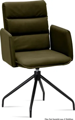 Obrázok produktu pre Otočné kreslo (sada 4 ks) Donica 52x92x60 čierna/khaki