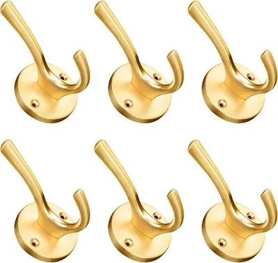 Immagine prodotto di Appendiabiti dorati - ganci moderni per cappotti - 6 pezzi - oro