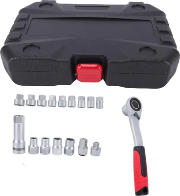 Obrázok produktu pre Sada račňových a nástrčných kľúčov, 10–24 mm, 12-hranné, 72 zubov, reverzibilný kľúč s 1/2-3/8-palcovým adaptérom