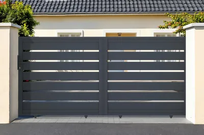 Produktbild von Schiebetor aus aluminium 3,5m VOGEL H.140cm grau