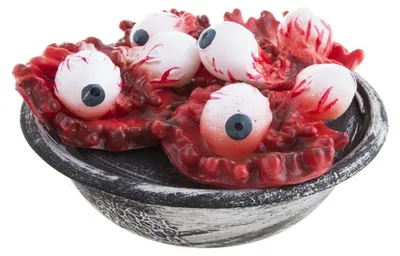 Produktbild von Dessertschale mit blutigen Augen als Halloween Deko