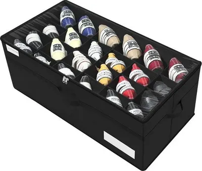 Immagine prodotto di Scatola per scarpe compatta nera, 24 paia