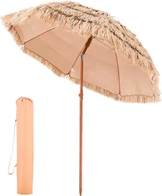 Image de Hawaii Parasol de paille - Parasol de plage - Parasol de jardin - Parasol de marché 1,8m - Protection solaire optimale