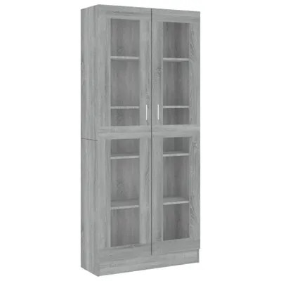 Obrázek produktu pro vidaXL Vitrína Grey Sonoma 82,5x30,5x185 cm Materiál na bázi dřeva