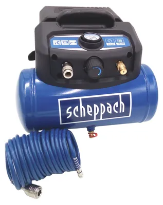 Image de Compresseur d'air comprimé Scheppach HC06 avec tuyau 6L 9,7kg sans huile Appareil à air comprimé
