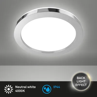 Produktbild von Badleuchte Briloner LED 28W Ø 41CM Badezimmerlampe IP44 Backlight Deckenleuchte 4000K Chrom