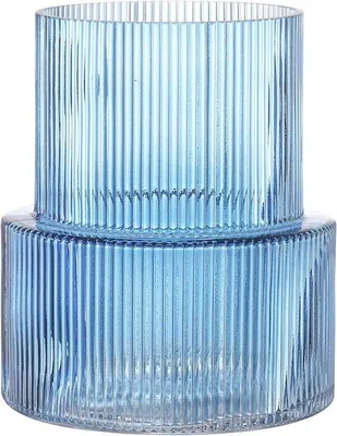 Produktbild von Famanu Glasvase Modern Gerippt - 19 cm