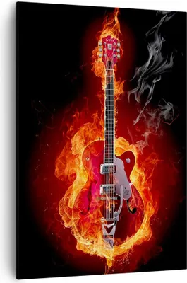 Produktbild von Bild auf Leinwand - Leinwandbild - Einteilig - Instrument Flammen Saiten - 70x100cm - Wand Bild - Wanddeko - Wandbilder - Leinwanddruck - Wanddekoration - Leinwand bilder - Wandbild - PA70x100-0201