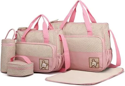 Produktbild von Famanu Wickeltasche Set 5-teilig mit Wickelauflage und Flaschenhalter - Multifunktional