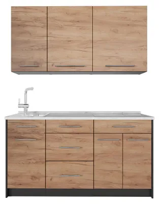 Obrázek produktu pro Jednotková kuchyně Vicco Fame-Line Zlatý mocný dub/Antracit 150 cm, PD Mramor, Model 64837