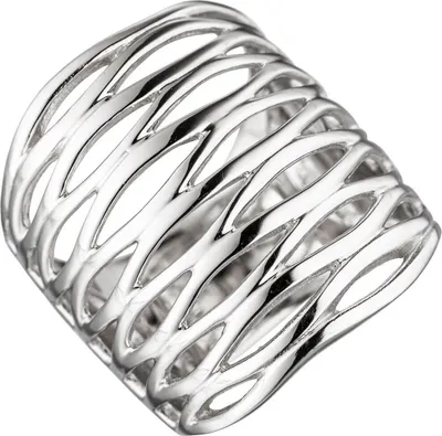 Produktbild von Breiter Silberring Ring Damenring 24,6mm breit 925 Silber rhodiniert Damen Innenumfang 58mm  Ø18.5mm