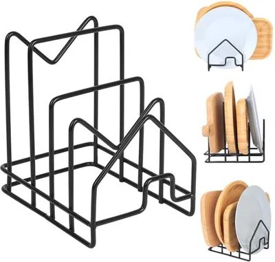 Produktbild von Unyqoos® Platzsparender Küchenorganizer für Schneidebretter und Pfannendeckel