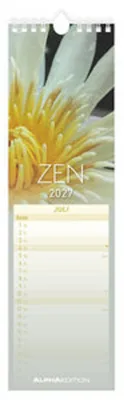 Produktbild von Streifenplaner Mini Zen 2027, Wandkalender mit 12 stimmungsvollen Naturmotiven, 9,5 x 33 cm