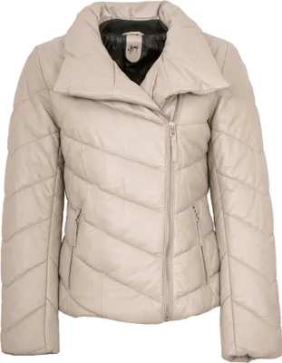 Produktbild von Gipsy - Damen Lederjacke Steppjacke Lammnappa cream : S