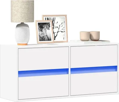 Obrázek produktu pro Maison Exclusive – TV skříňka s LED osvětlením, bílá, 100 x 31 x 45 cm