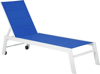 Produktbild von Sonnenliege BARBADOS aus blauem Textilene - weißes Aluminium