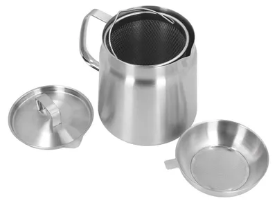 Produktbild von Ölfiltertopf 2L - Edelstahl - Ergonomischer Griff - Sieb - Große Kapazität