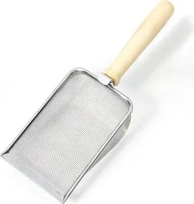 Produktbild von Jemná sieť Katzenstreu Schaufel Metall Reptiliensandsubstrat Schaufel Sifter mit Holzgriff 2.0