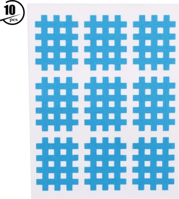 Produktbild von 10szt/worek Elastyczna spiralna taśma kinezjologiczna krzyżowa Physiotherapie Bänder 74x98mm hellblau