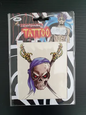 Produktbild von K88208805-3 bunt Piraten Halloween Tattoo Totenkopf