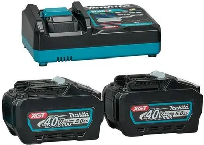Zdjęcie produktu dla Makita Zestaw Zasilający 40V 2X5,0Ah Xgt (Bl4050Fx2+Dc40Rb)