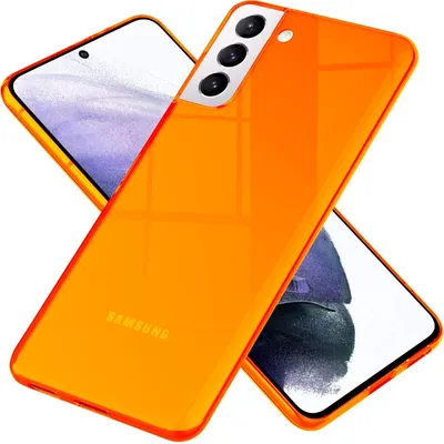 Produktbild von NALIA Neon Handy Hülle für Samsung Galaxy S21+, Transparent Silikon Case Cover Orange