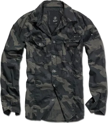 Produktbild von Brandit Slim Fit Langarm-Shirt Größe 3XL Farbe Dunkles Tarnmuster